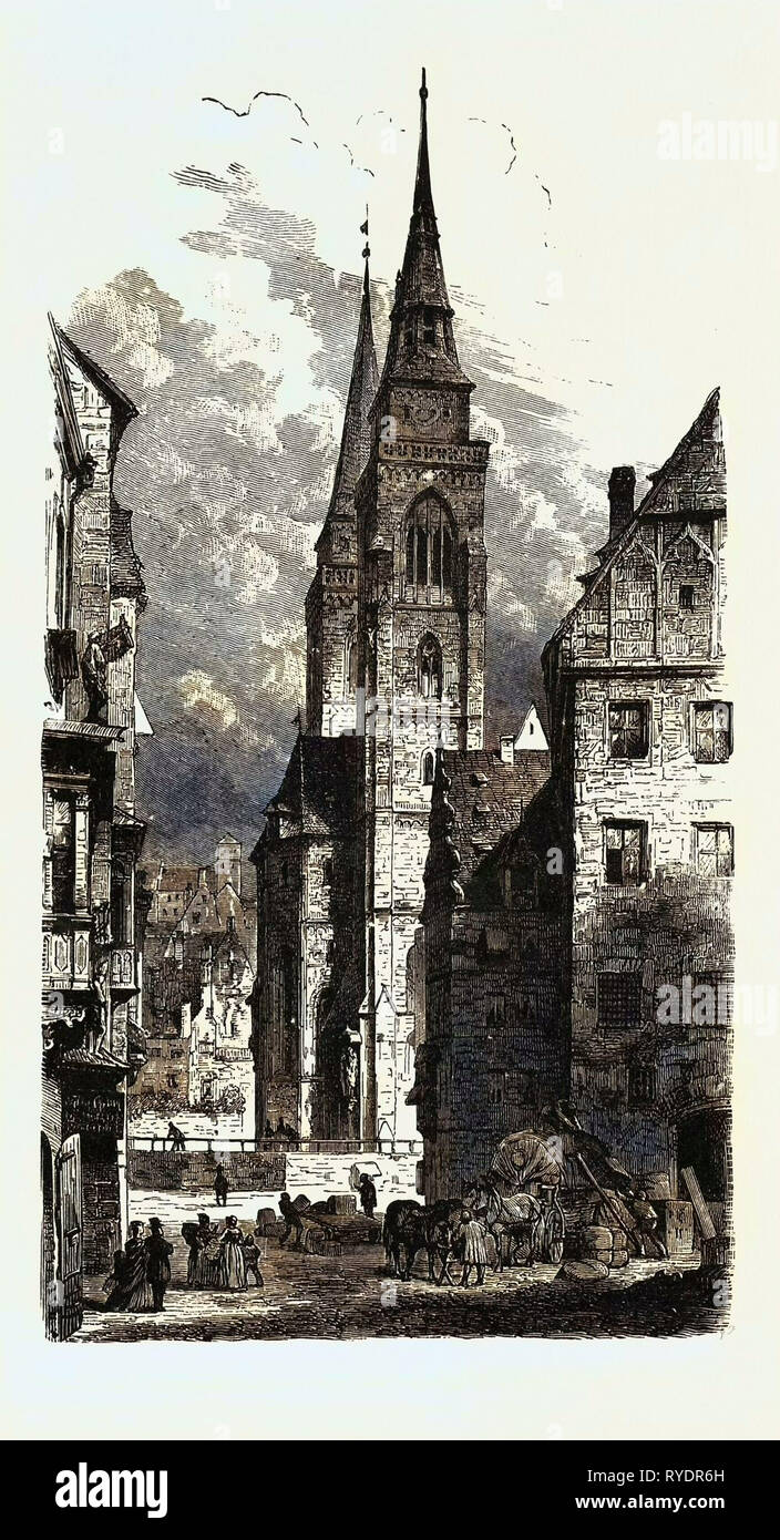 Nürnberg: Kirche St. Sebald, Deutschland. Eine Stadt im deutschen Bundesland Bayern Stockfoto