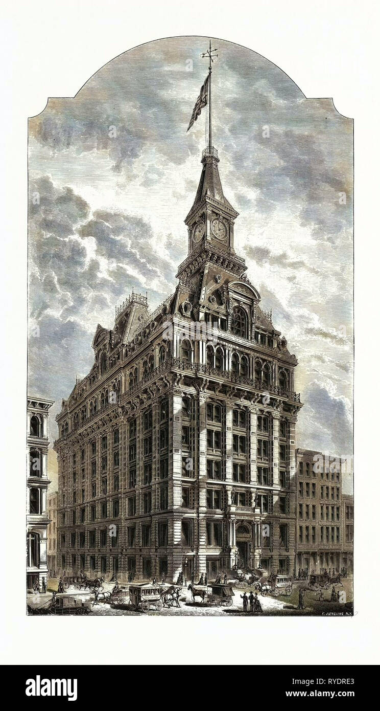 Die Western Union Telegraph Building, New York, wurde 1875 abgeschlossen. USA Stockfoto