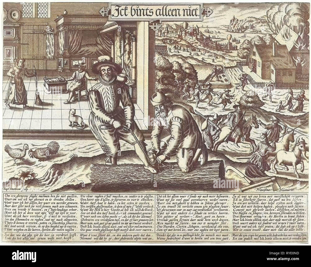 Sprichwort: Ick Bints nicht nur Baptista van Doetechum, François van Den Hoeye, c. 1601 - c. 1605 Stockfoto