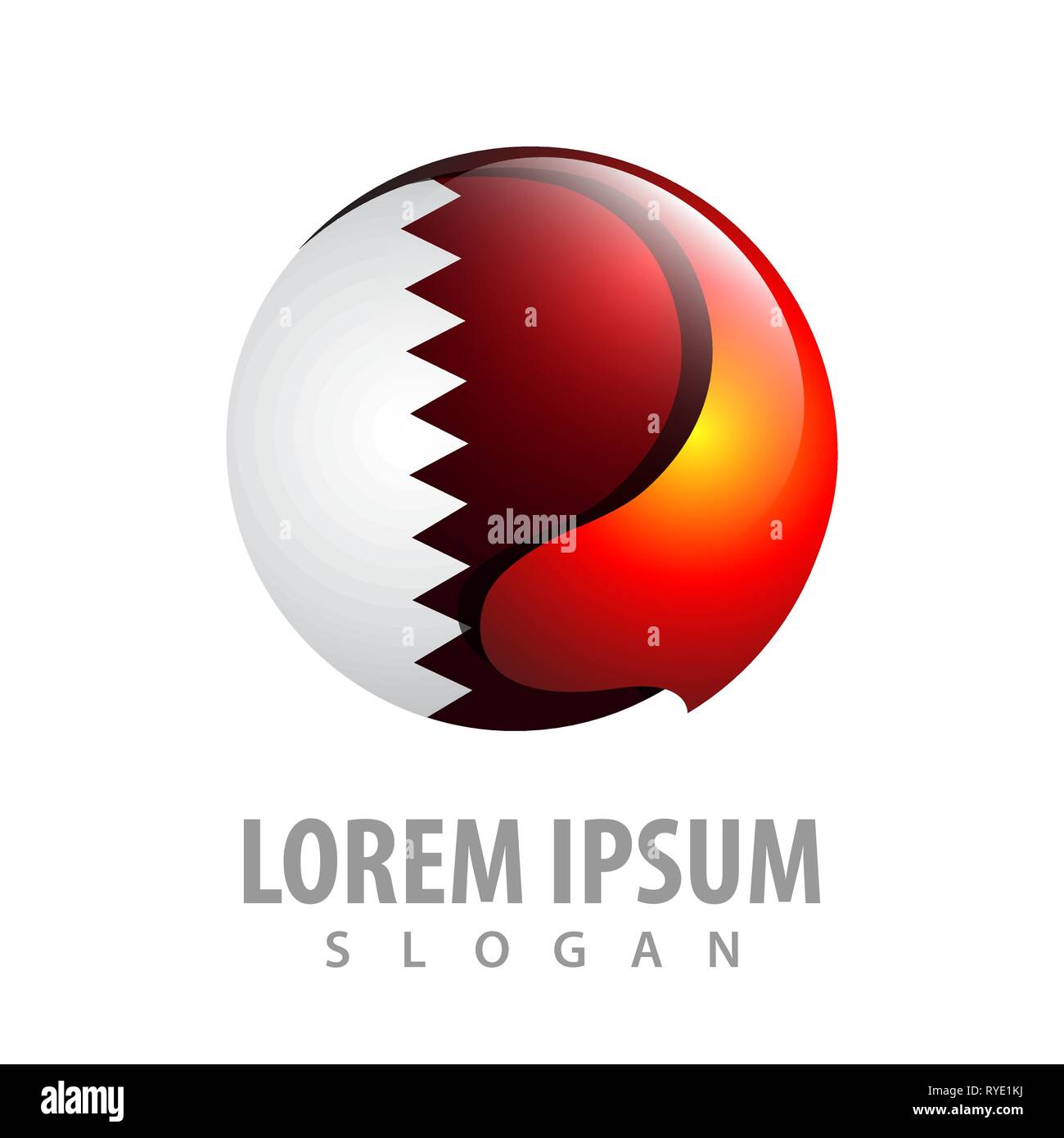 Glänzendes Rot glühen Sphäre logo Konzept Design. Symbol grafische Vorlage element Stock Vektor