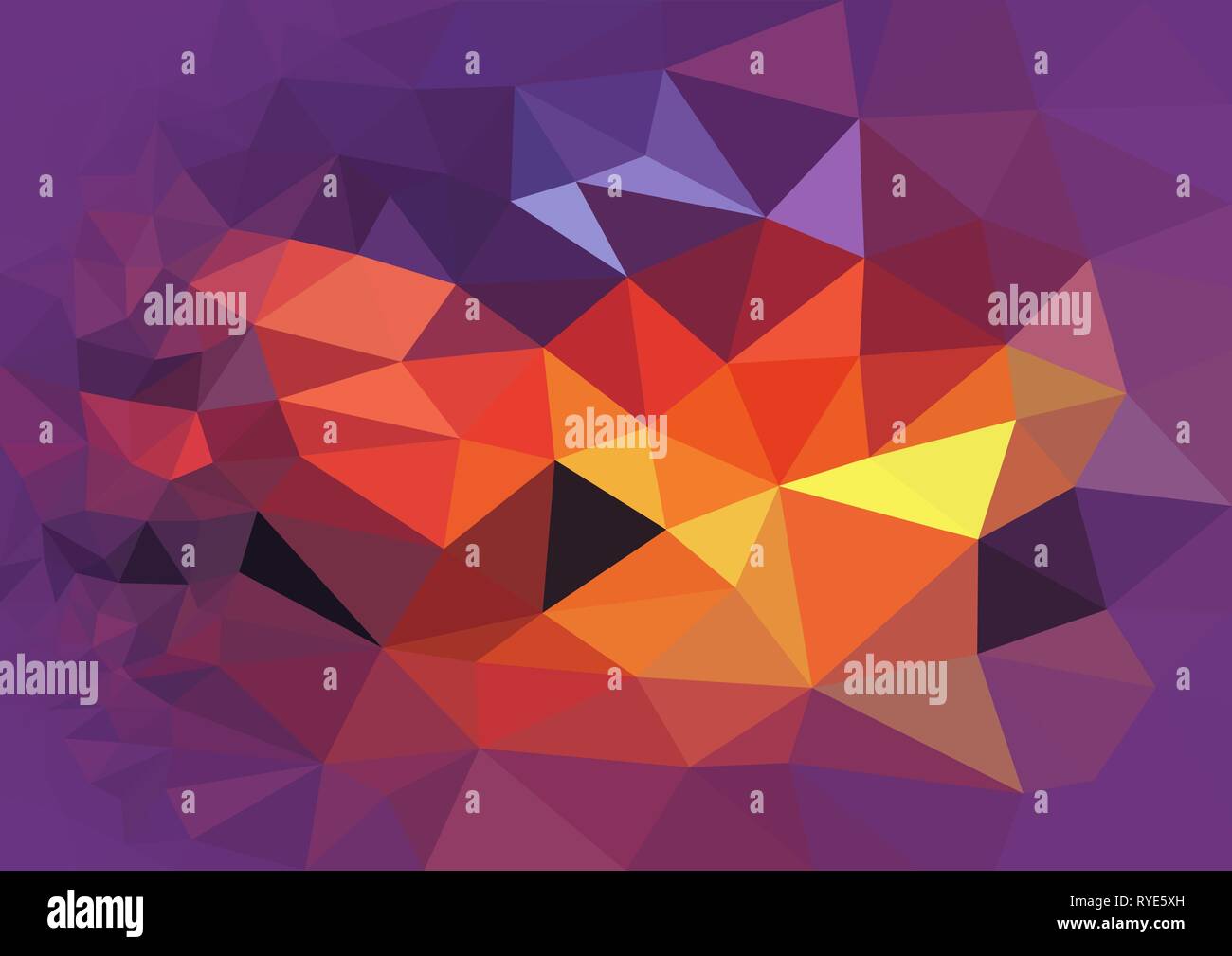 Polygonale Hintergrund mit Sonnenuntergang Abstraktion Stock Vektor