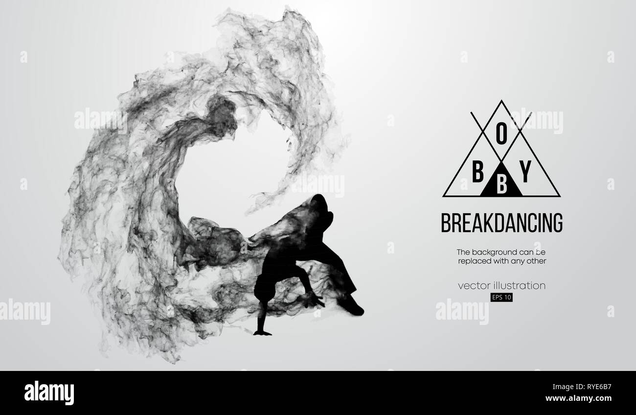 Silhouette einer Breakdancer, Mann, Breaker brechen Stock Vektor