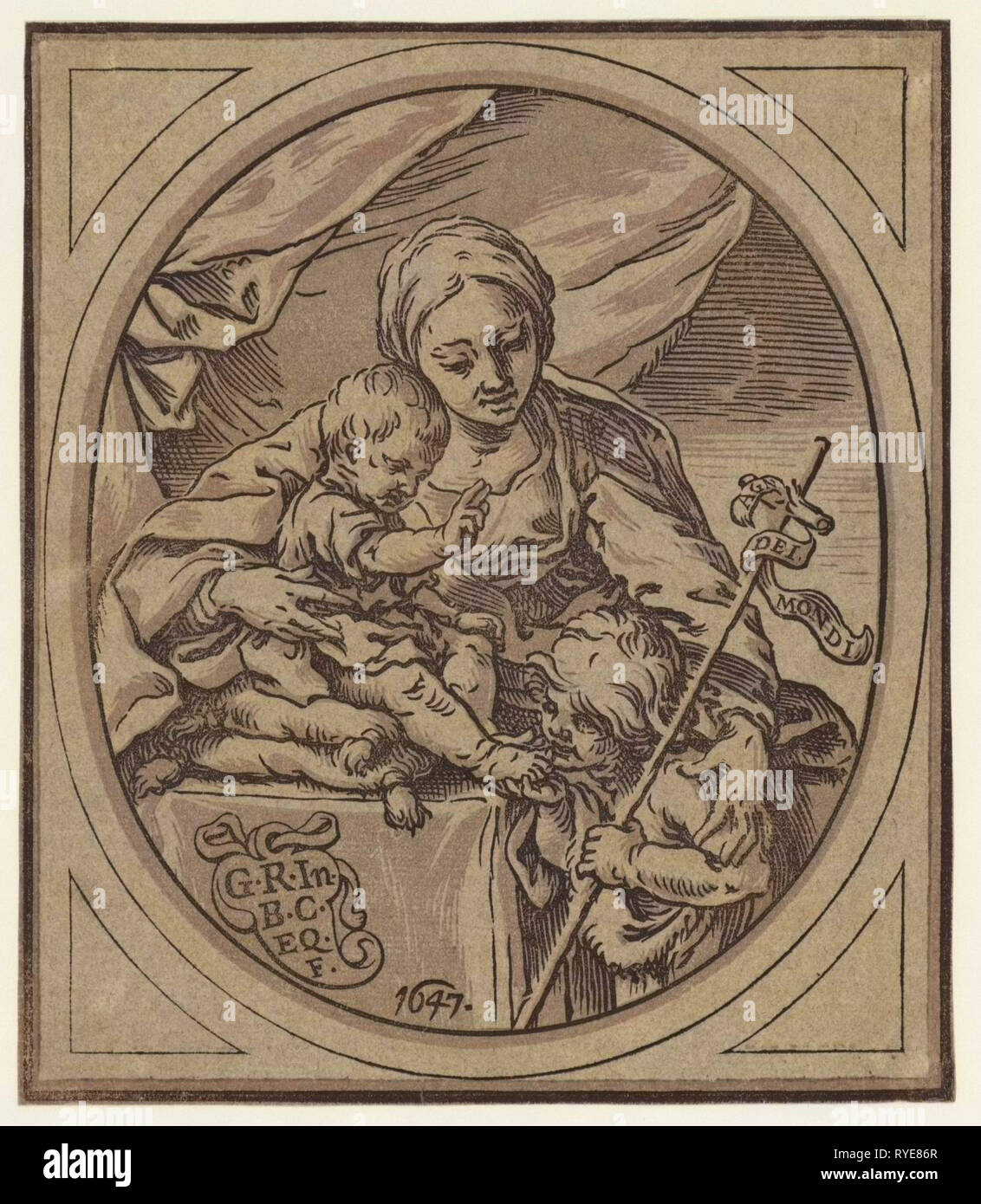 Die Jungfrau, Kind, und St. Johannes der Täufer Stockfoto