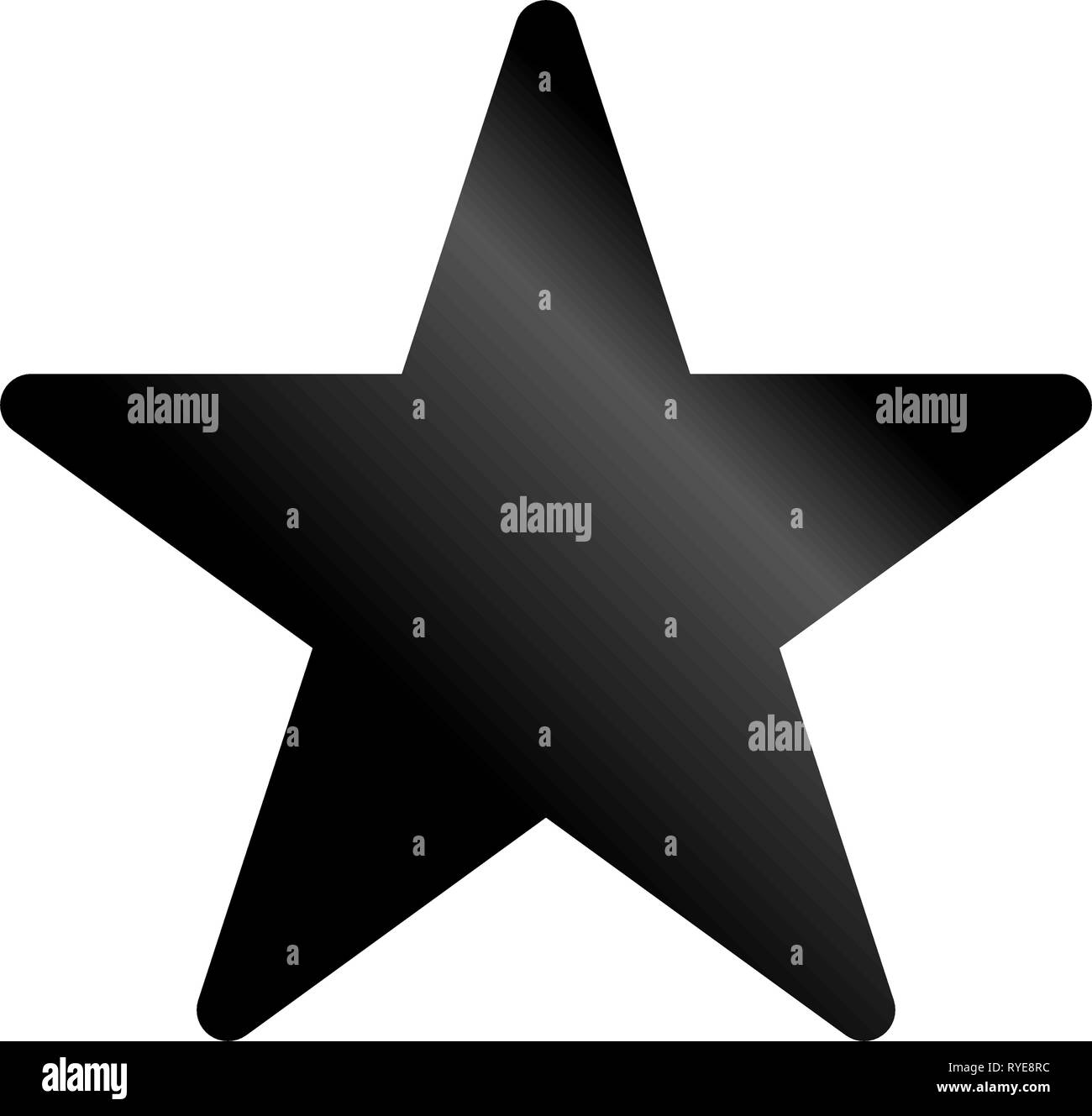 Stern Symbol-black Gradient, 5 Spitzen abgerundet, isoliert - Vector Illustration Stock Vektor