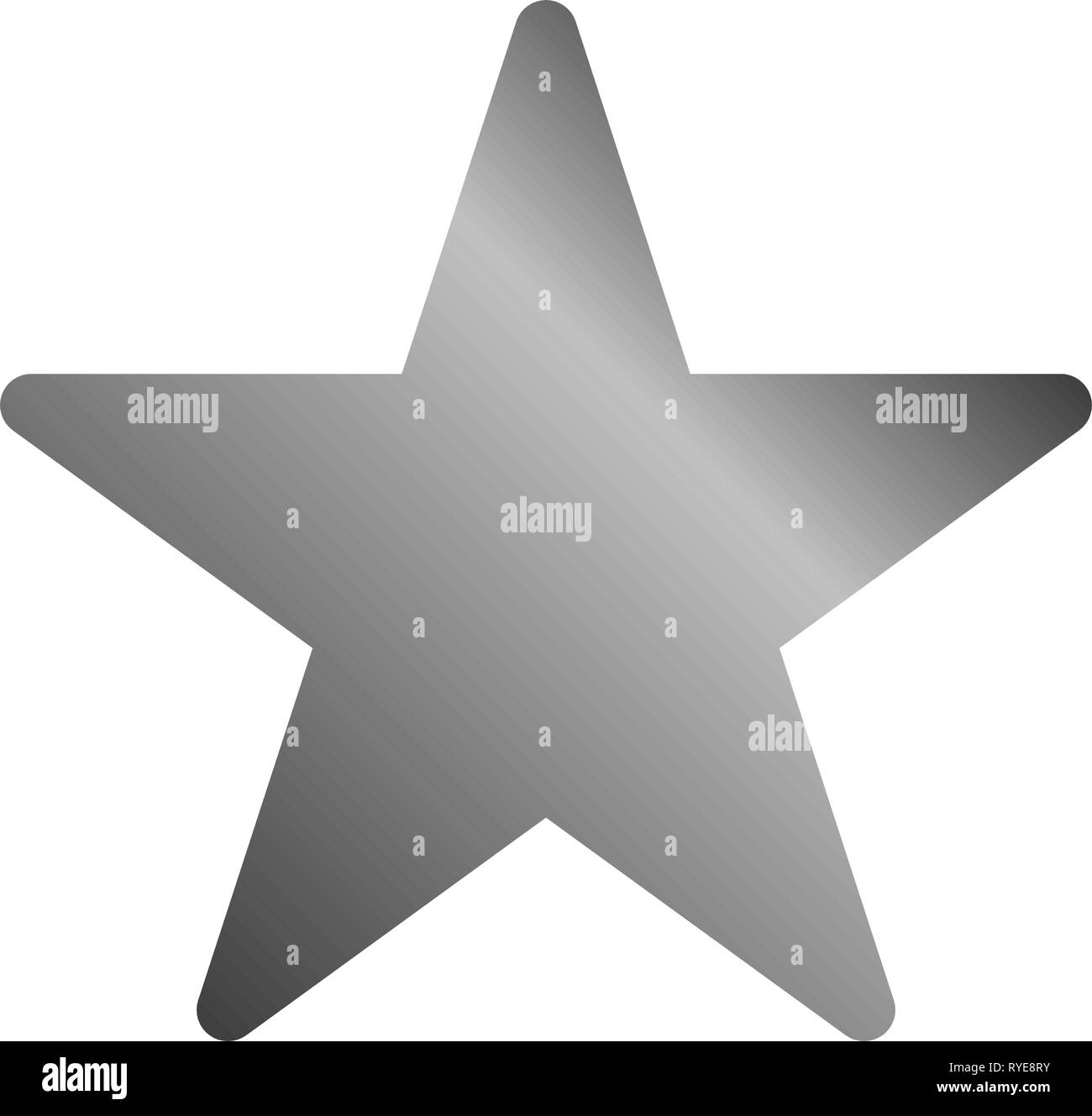 Stern Symbol-grey Gradient, 5 Spitzen abgerundet, isoliert - Vector Illustration Stock Vektor