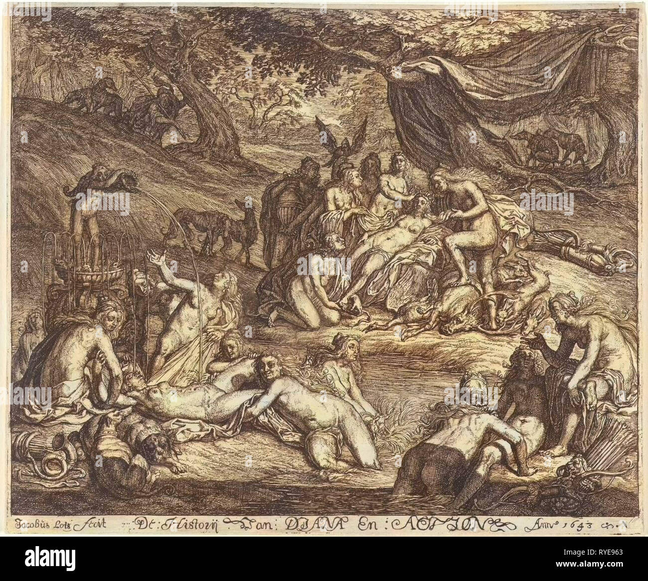 Diana entdeckt die Schwangerschaft der Callisto, Jacob Lois, 1643 Stockfoto