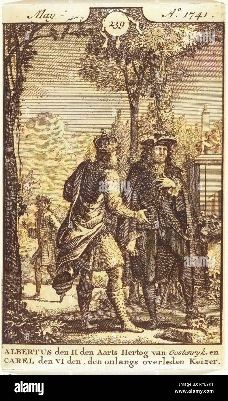 Gespräch zwischen Albert von Österreich und Karl VI., Jan Ruyter, 1741-1744 Stockfoto