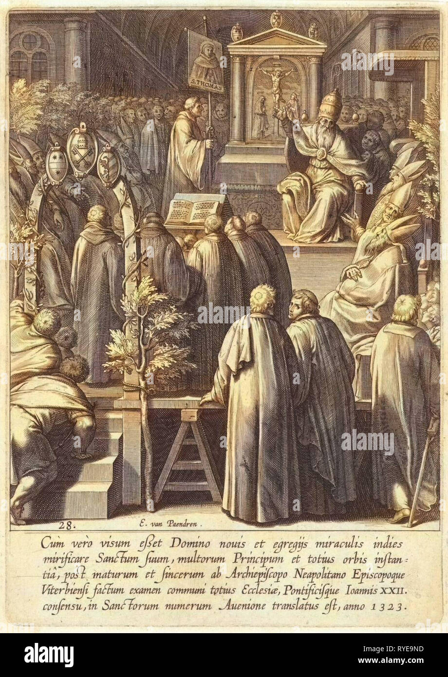 Heiligsprechung von Thomas von Aquin, Egbert van Panderen, Otto van Veen, 1610 Stockfoto