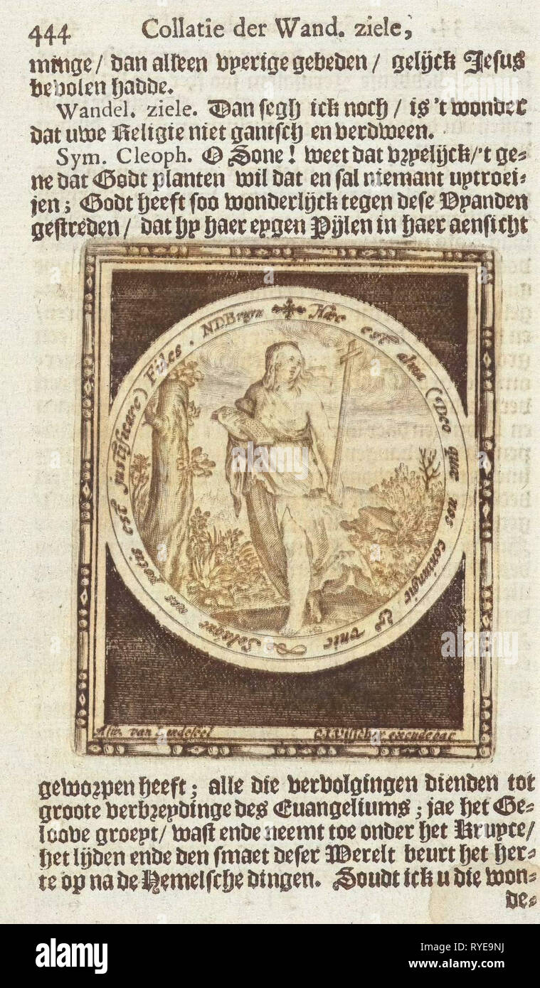 Glauben mit Kreuz und Bibel im Medaillon, Nicolaes de Bruyn, 1581-1656 Stockfoto