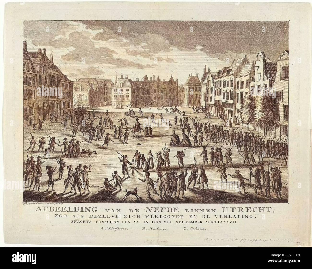 Patrioten verlassen die Neude in Utrecht, 1787, Johannes Jelgerhuis, 1789 Stockfoto