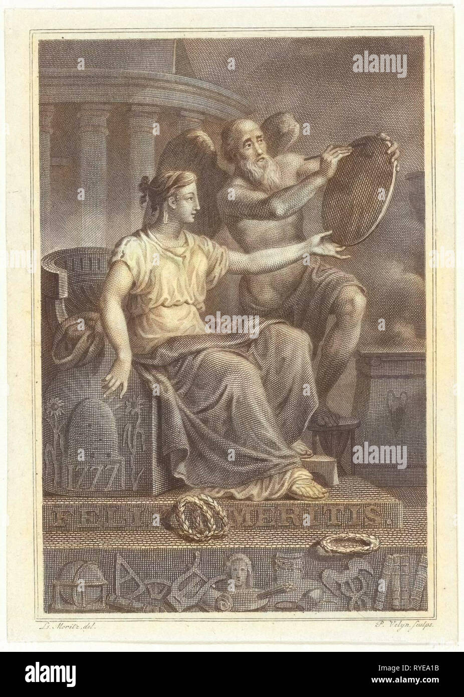 Symbolische Darstellung an den 50. Jahrestag der Felix Meritis, 1827, Philip Velijn, 1827 Stockfoto