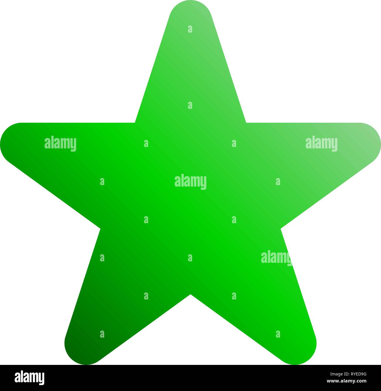Stern Symbol Grunen Farbverlauf 5 Spitzen Abgerundet Isoliert Vector Illustration Stock Vektorgrafik Alamy