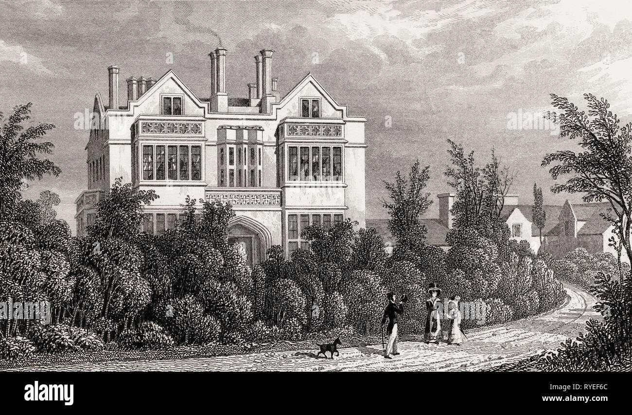 Sir H. Taylor's Villa, Regent's Park, London, UK, Illustration von Th. H. in der Hirte, 1826 Stockfoto