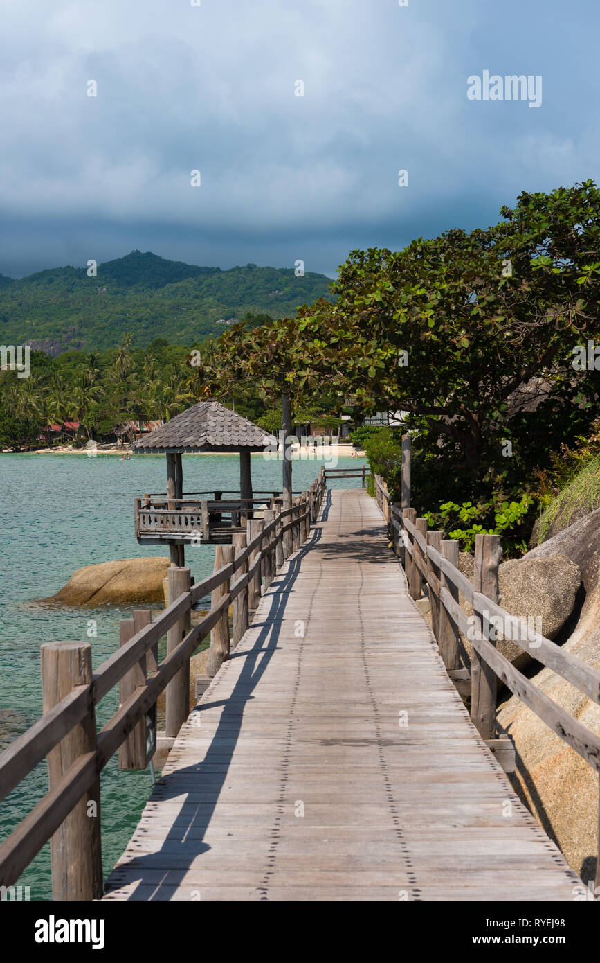 Promenade in der Nähe der Leuchtturm von Phangan, Thailand Stockfoto