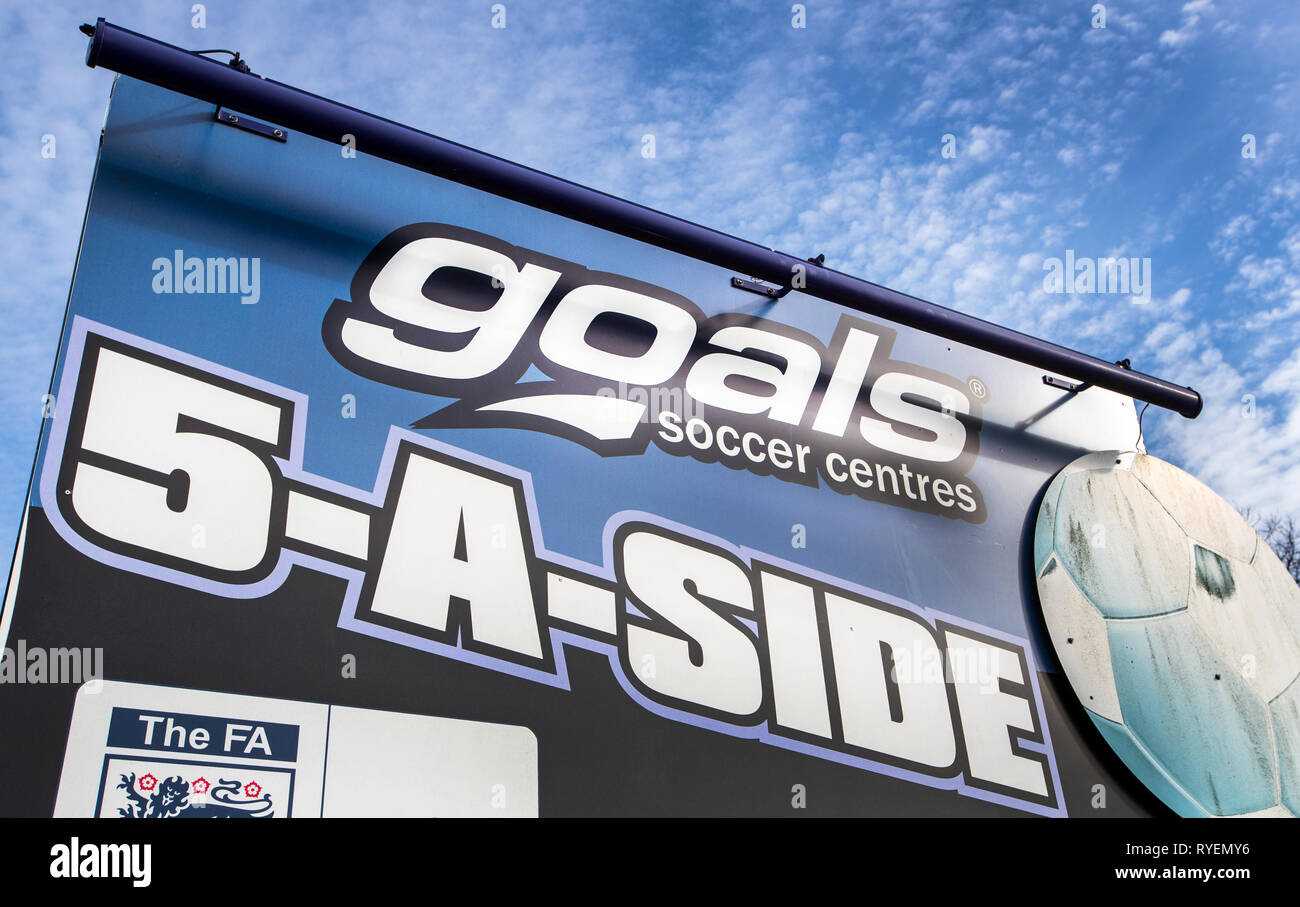 Ziele 5 a Seite Soccer Center Stockfoto