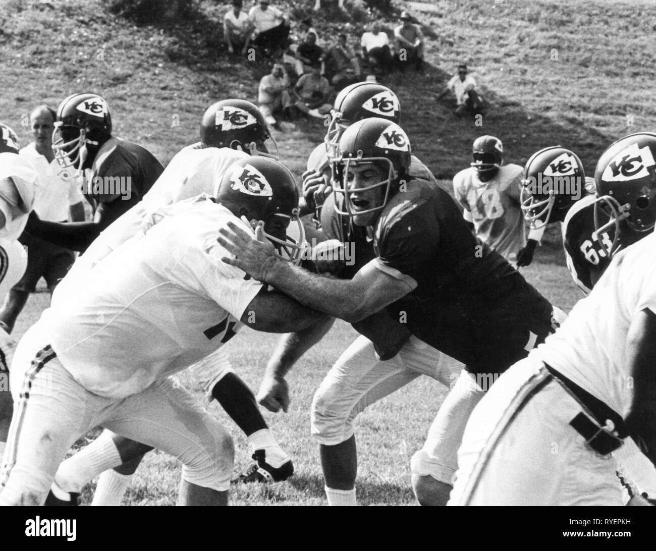 Sport, American Football, Ausbildung der Kansas City Chiefs, Kansas City, Missouri, circa 1970, Additional-Rights - Clearance-Info - Not-Available Stockfoto