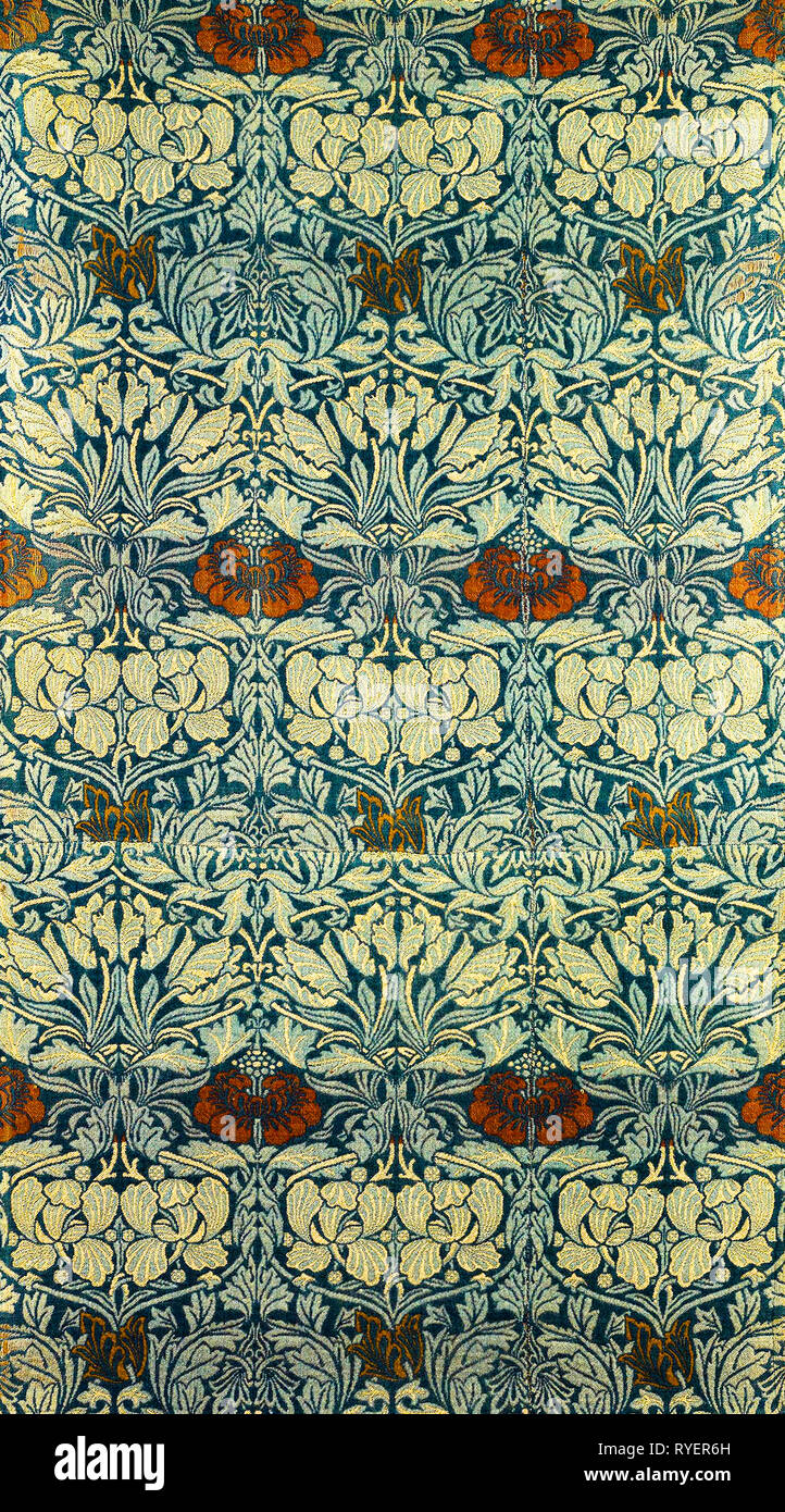 William Morris Muster, Tulip und Rose, Stoffdesign, 1876-1940 Stockfoto