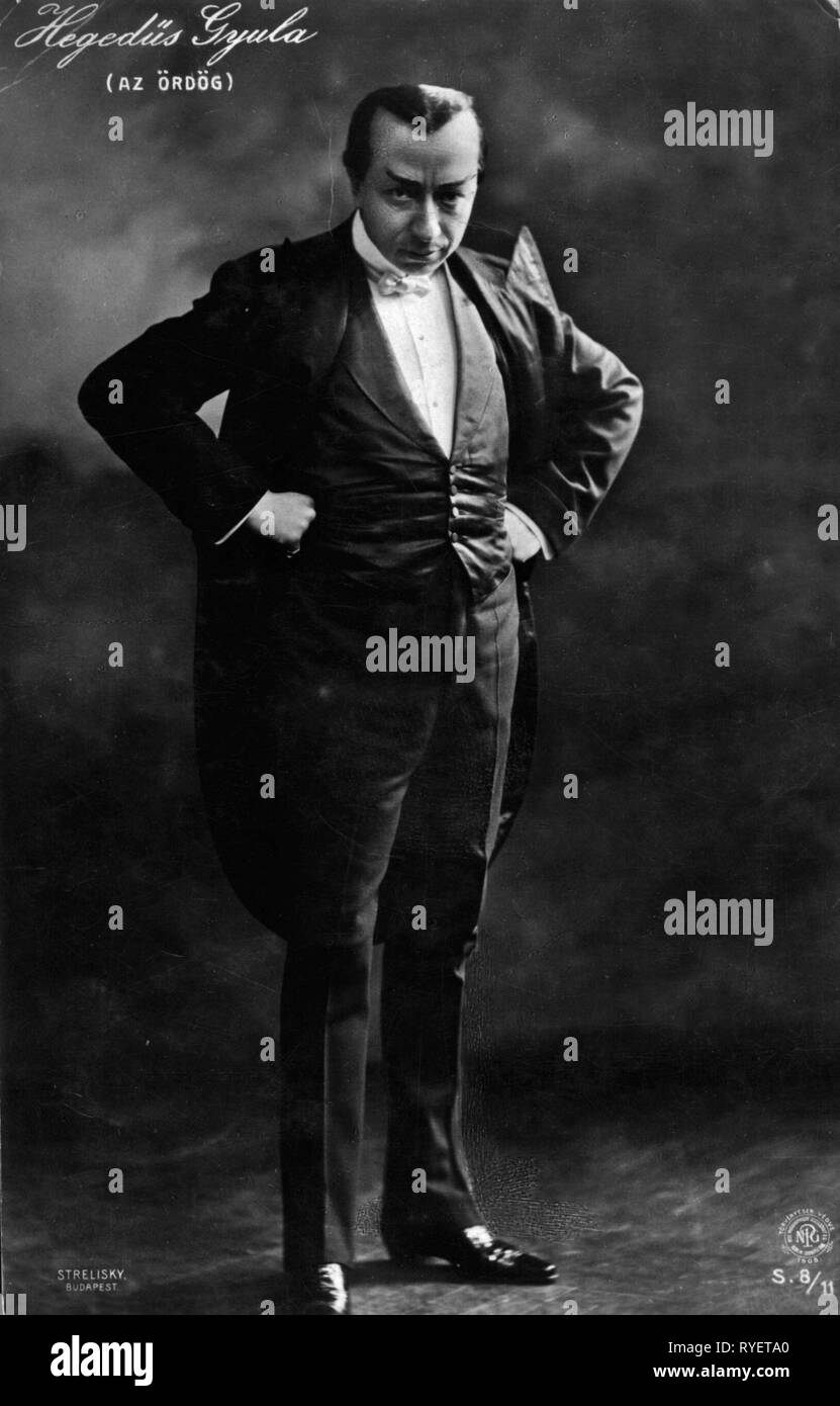 Theater/Theater der Jahrhundertwende, Gyula Hegedues (1870-1931), Postkarte, Budapest, 1910, Additional-Rights - Clearance-Info - Not-Available Stockfoto