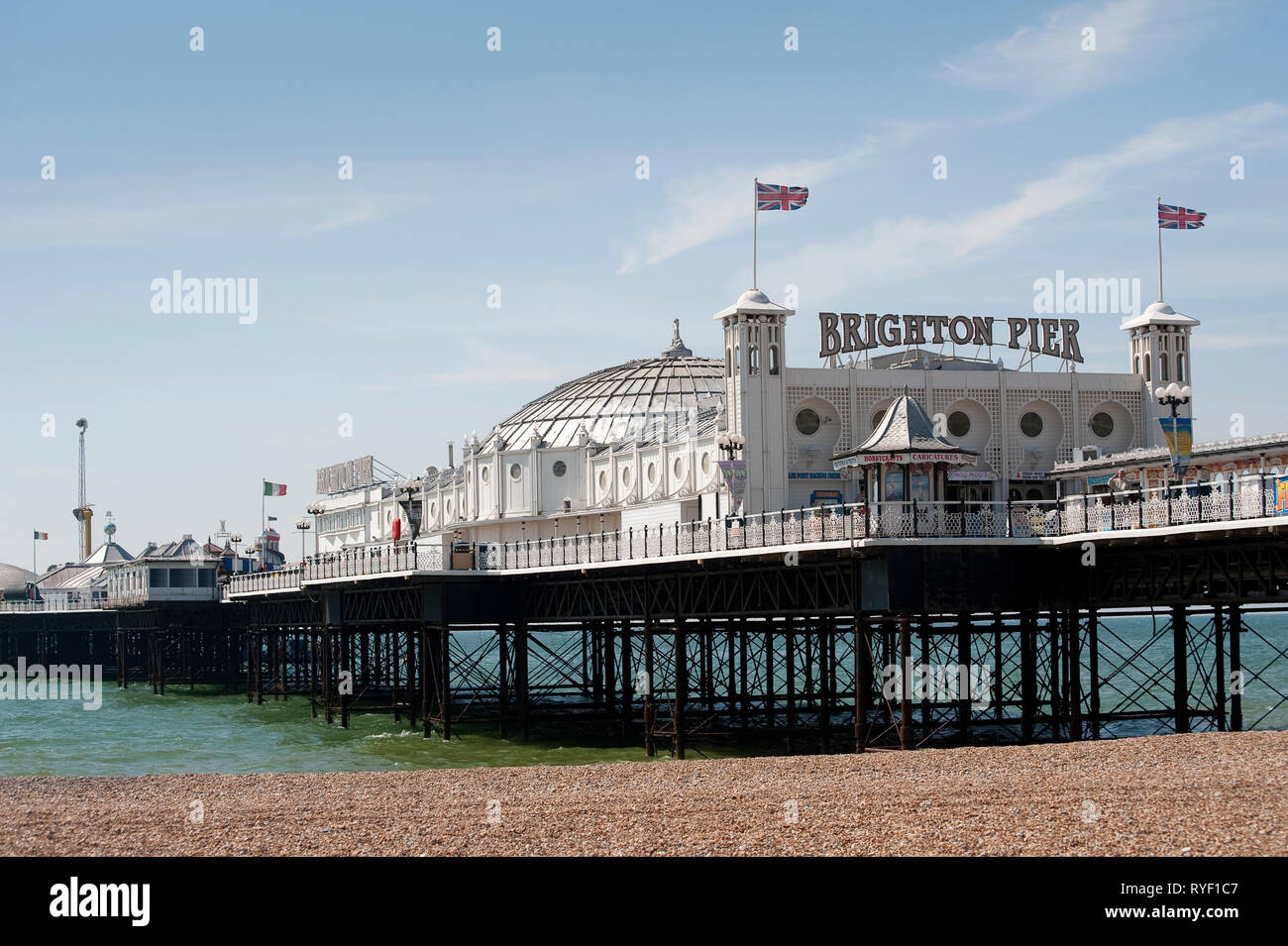 Brighton Palace Pier in der Küstenstadt Brighton, Sussex, England. Stockfoto