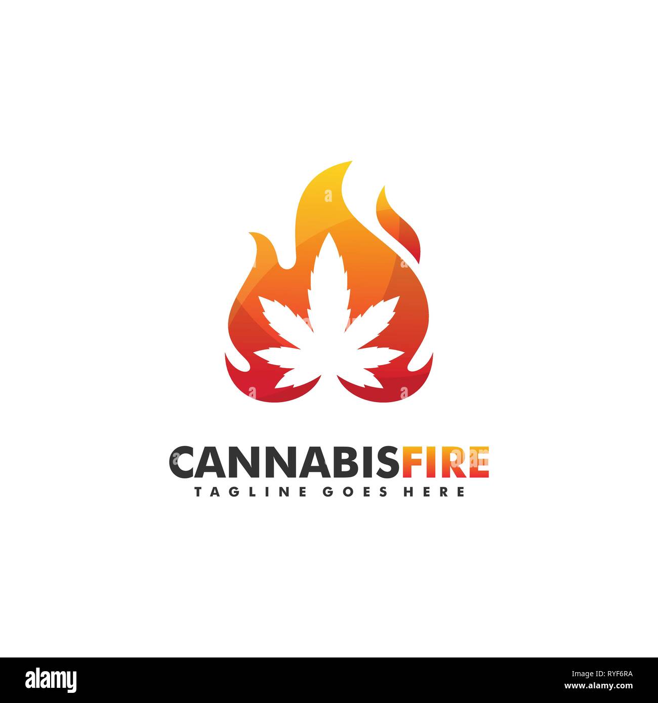 Cannabis Feuer Konzeption Illustration Vektor Design vorlage. Geeignet für kreative Industrie, Multimedia, Entertainment, Ausbildungen, Shop, und betreffen Stock Vektor