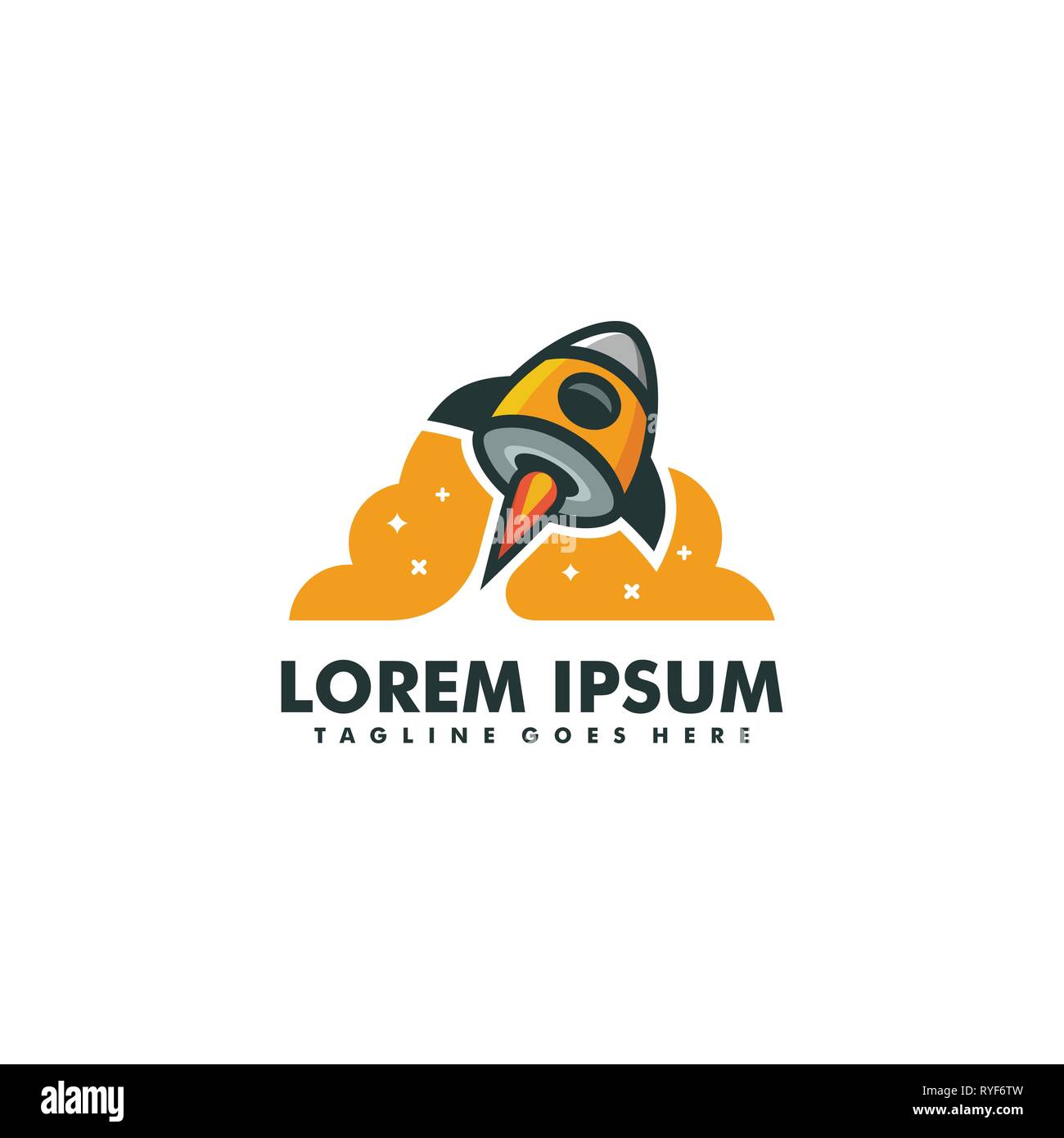 Rocket Konzeption Illustration Vektor Design vorlage. Geeignet für kreative Industrie, Multimedia, Entertainment, Ausbildungen, Shop, und alle damit verbundenen Busin Stock Vektor