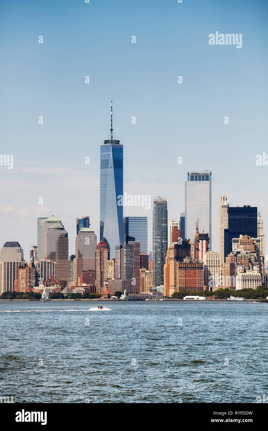 Skyline von New York City an einem sonnigen Tag, USA. Stockfoto