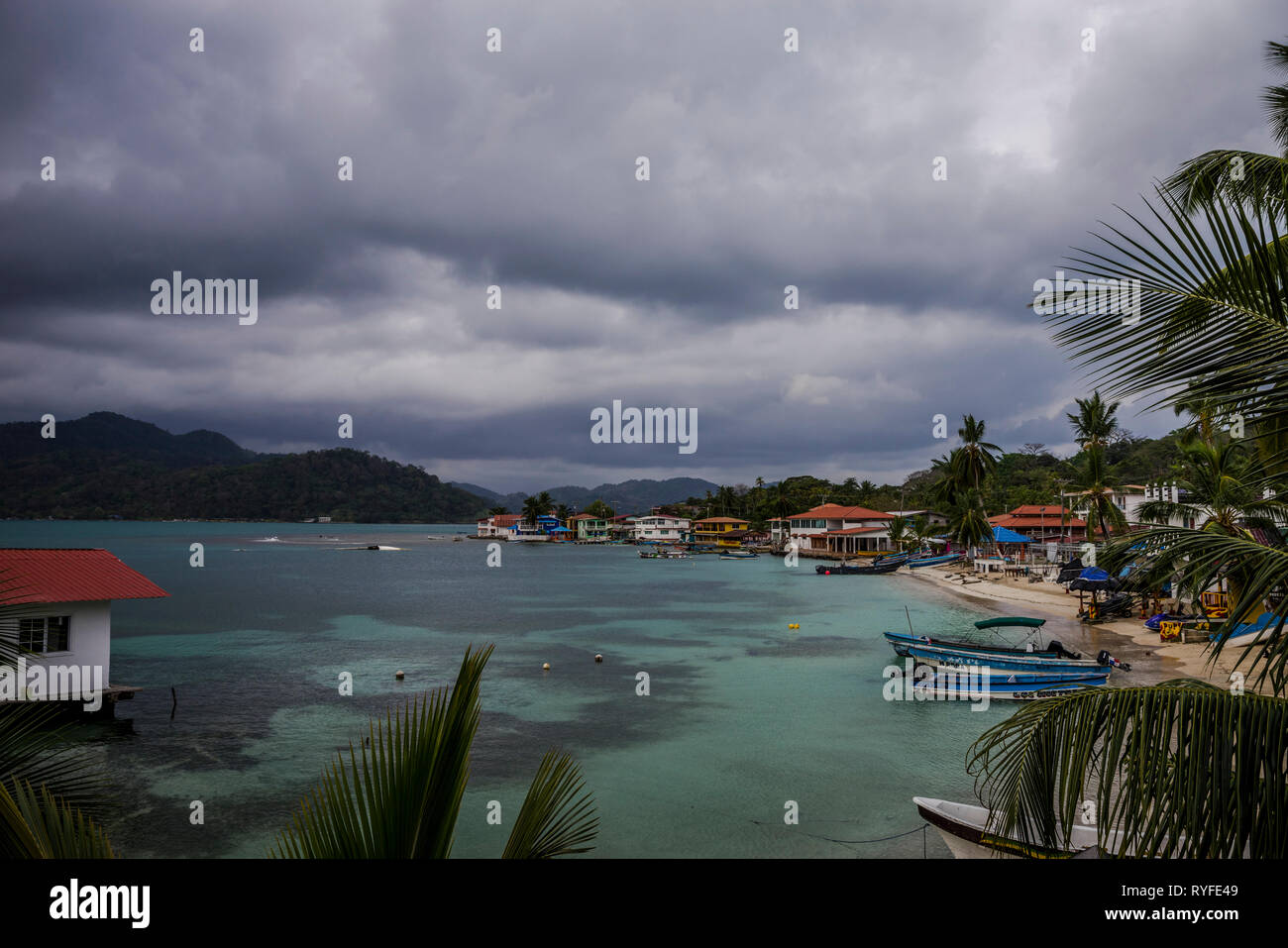 Isla Grande Colon Panama Nachmittag bewölkt Stockfoto