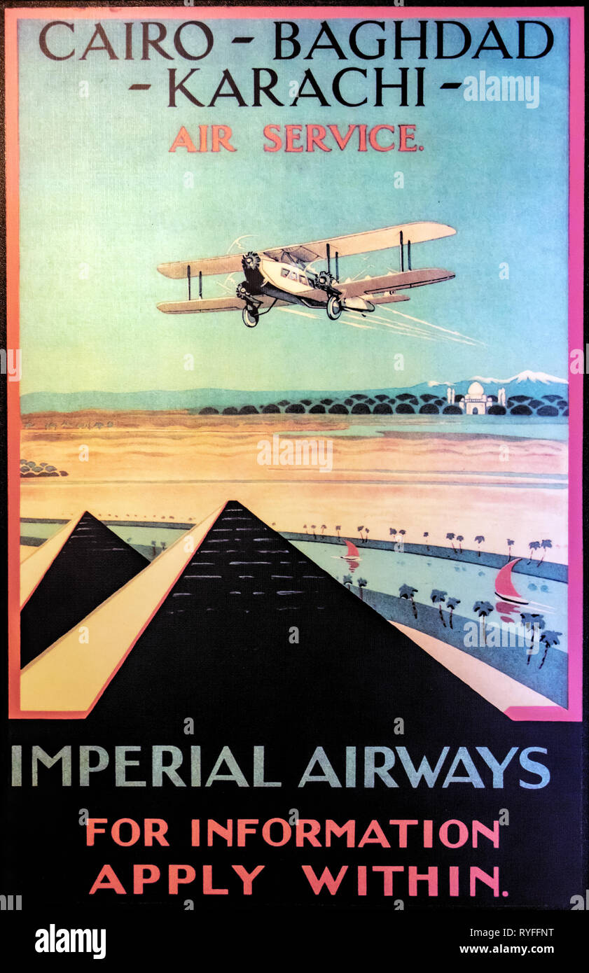 Ein Vintage Werbung für Reisen mit Imperial Airways. Stockfoto