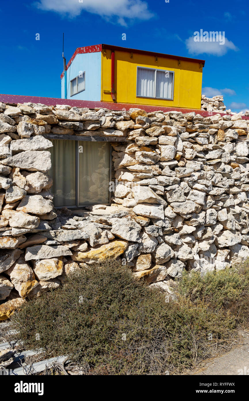 Pigeon Island in der Wallabi Group. Die Houtman Abrolhos Inseln liegen 60 Kilometer vor der Küste von Geraldton in Western Australia. Es gibt 122 pri Stockfoto