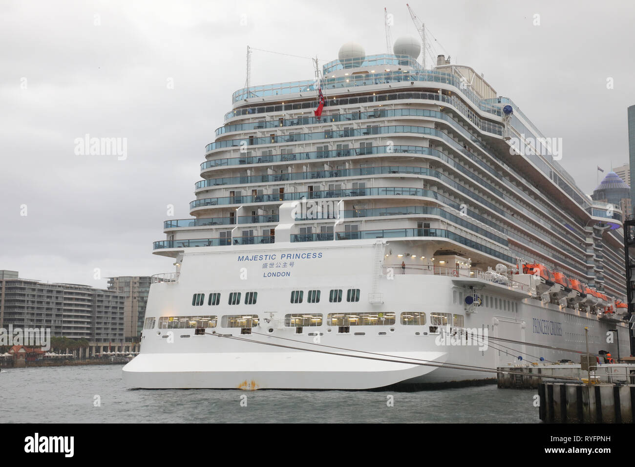 Majestic Princess Kreuzfahrtschiff am Overseas Passenger Terminal in Sydney, Australien. Stockfoto