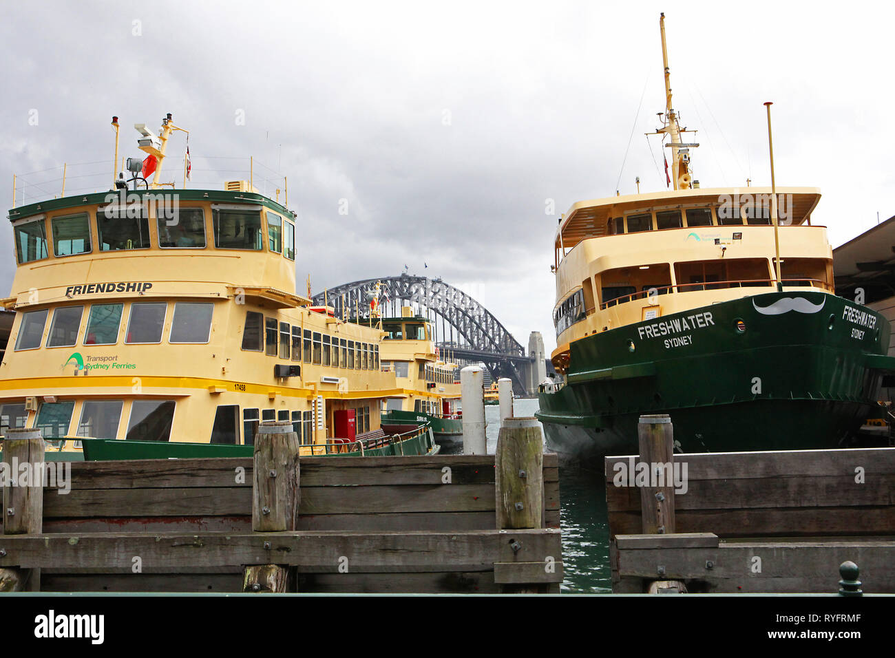 Reisen Australien. Ansichten und scenics Australien. Hafen von Sydney Waterfront und die Stadt Sydney, New South Wales, Australien. Stockfoto