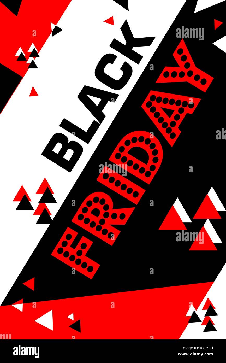 Merkblatt für Werbung. red Poster shopping schwarzer Freitag. Discount Tag trendigen, modernen Flyer. Stock Vektor