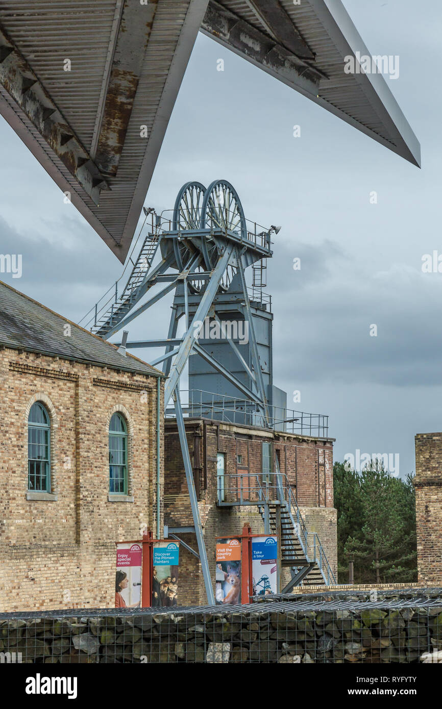 Die Darstellung einer Kohle Schneidemaschine an woodhorn Museum Stockfoto
