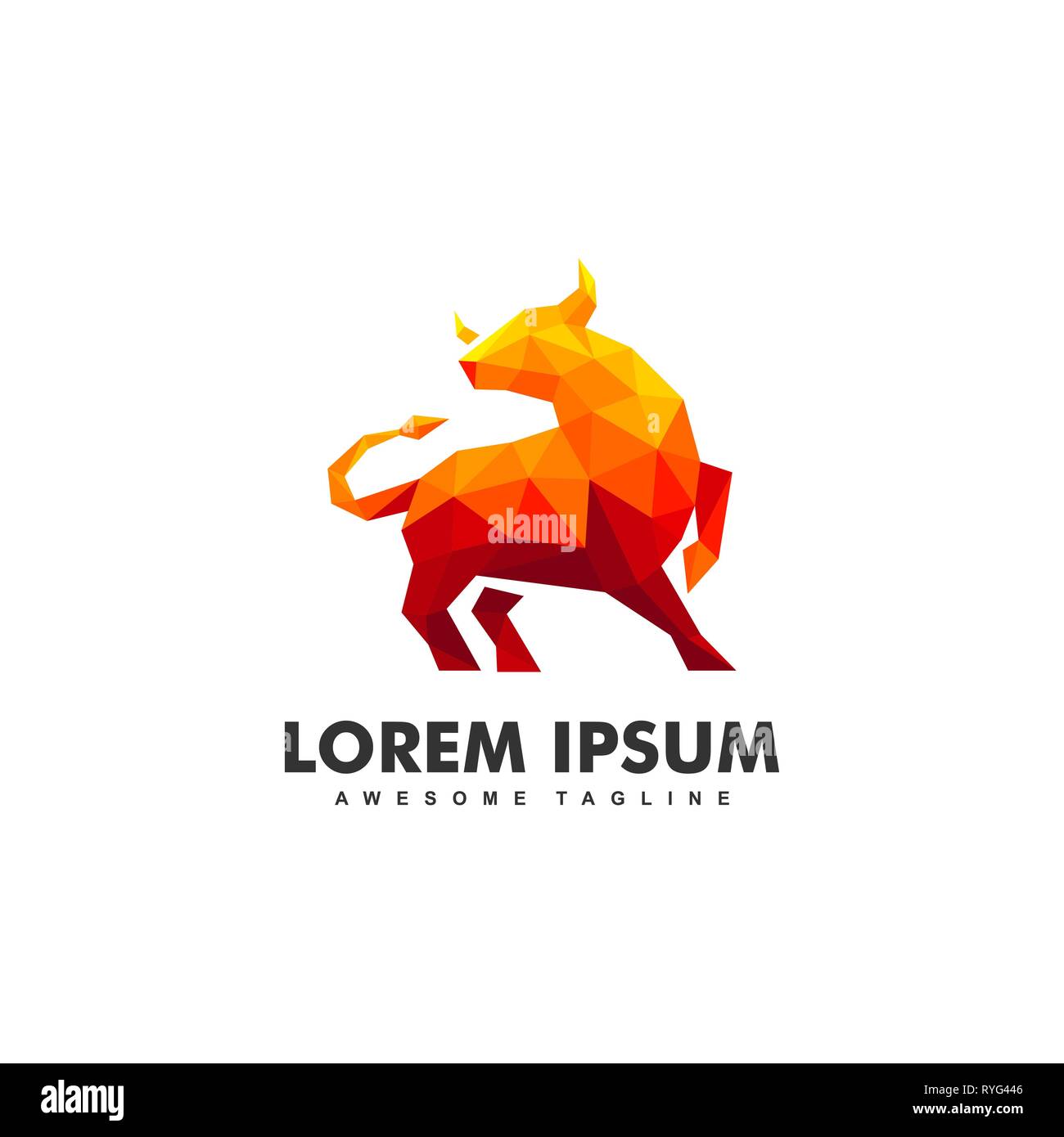 Stier Polygon Konzeption Illustration vektor Vorlage. Geeignet für kreative Industrie, Multimedia, Entertainment, Ausbildungen, Shop, und alle damit verbundenen busine Stockfoto