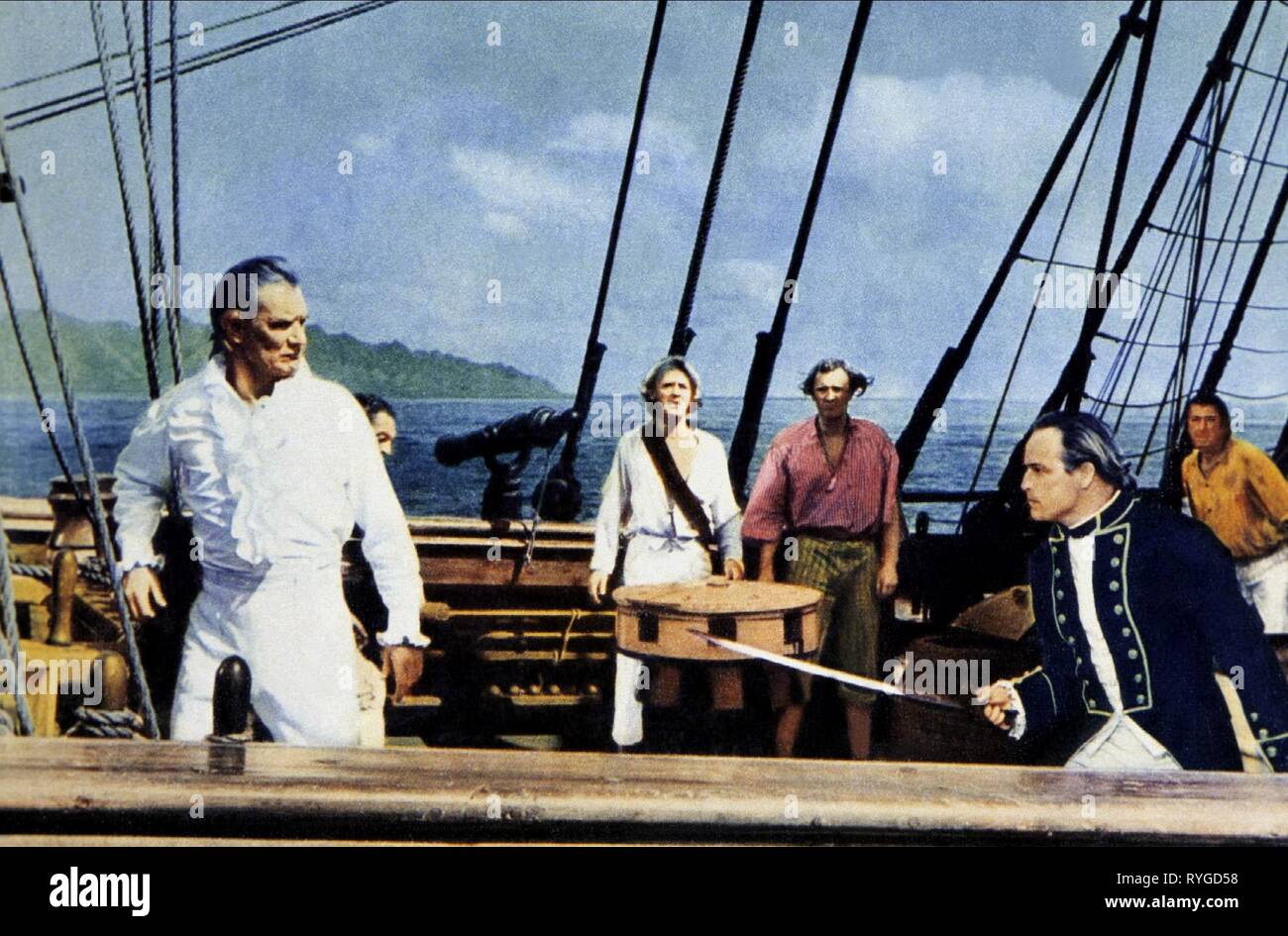 TREVOR HOWARD, Marlon Brando, Meuterei auf der Bounty, 1962 Stockfoto