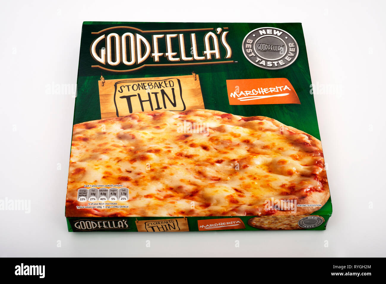 Goodfellas stonebaked thin Margherita pizza Stockfoto