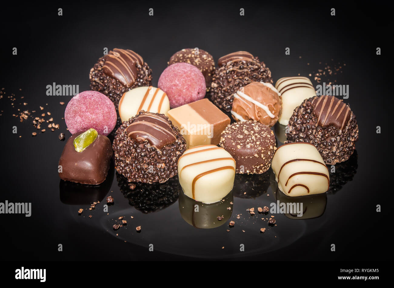 Luxus gemischte Pralinen. Stockfoto