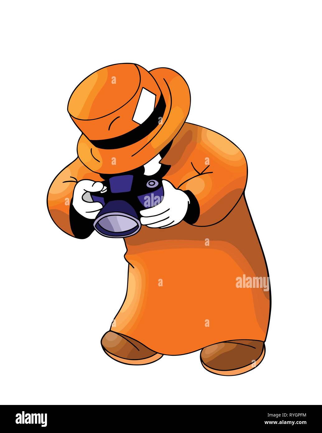Cartoon Ant Detektiv Fotografieren Vector Illustration Stock Vektorgrafik Alamy