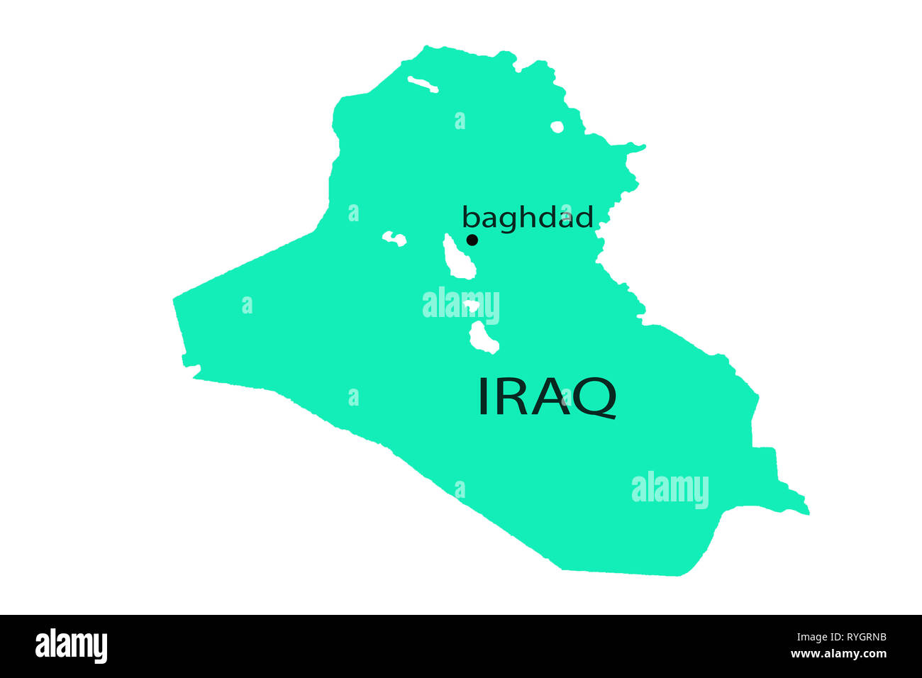 Irak auf der Karte große realistische Bereich Asien Stockfoto