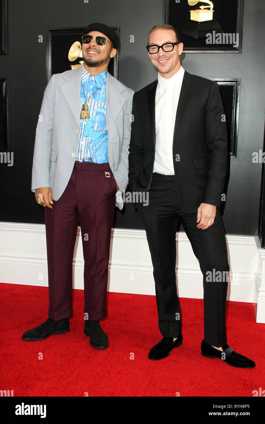 61. jährlichen Grammy Awards im Staples Center - Ankunft mit: Welshy Feuer, Diplo Wo: Los Angeles, Kalifornien, Vereinigte Staaten, wenn: 10. Feb. 2019 Credit: Adriana Barraza/WENN.com M. Stockfoto