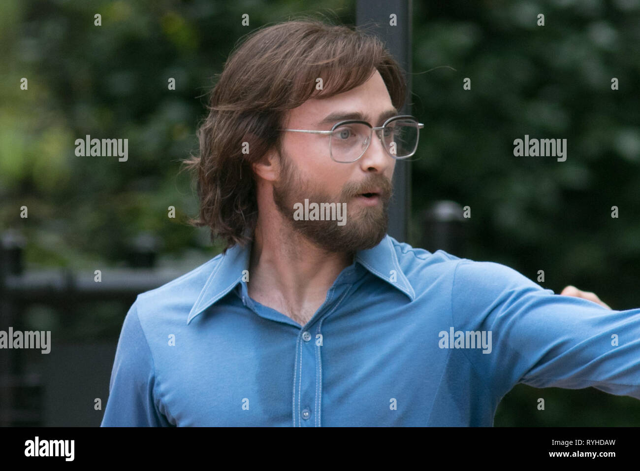 Adelaide Australien. 13. März 2019. Der britische Schauspieler Daniel Radcliffe auf dem Film in Adelaide in seine neue Rolle als Anti-Aprtheid Aktivist in "Flucht aus Pretoria Afrika im Jahr 1978 basierend auf einem Buch von Tim Jenkin festlegen und ist während der Zeit der Apartheid in Kapstadt, Südafrika über zwei weiße Südafrikaner, Tim Jenkin und Stephen Lee, der im Jahr 1978 zur Herstellung und Verteilung von Anti-apartheid Nachrichten Credit: Amer ghazzal/Alamy Live Nachrichten gefangen wurden Stockfoto