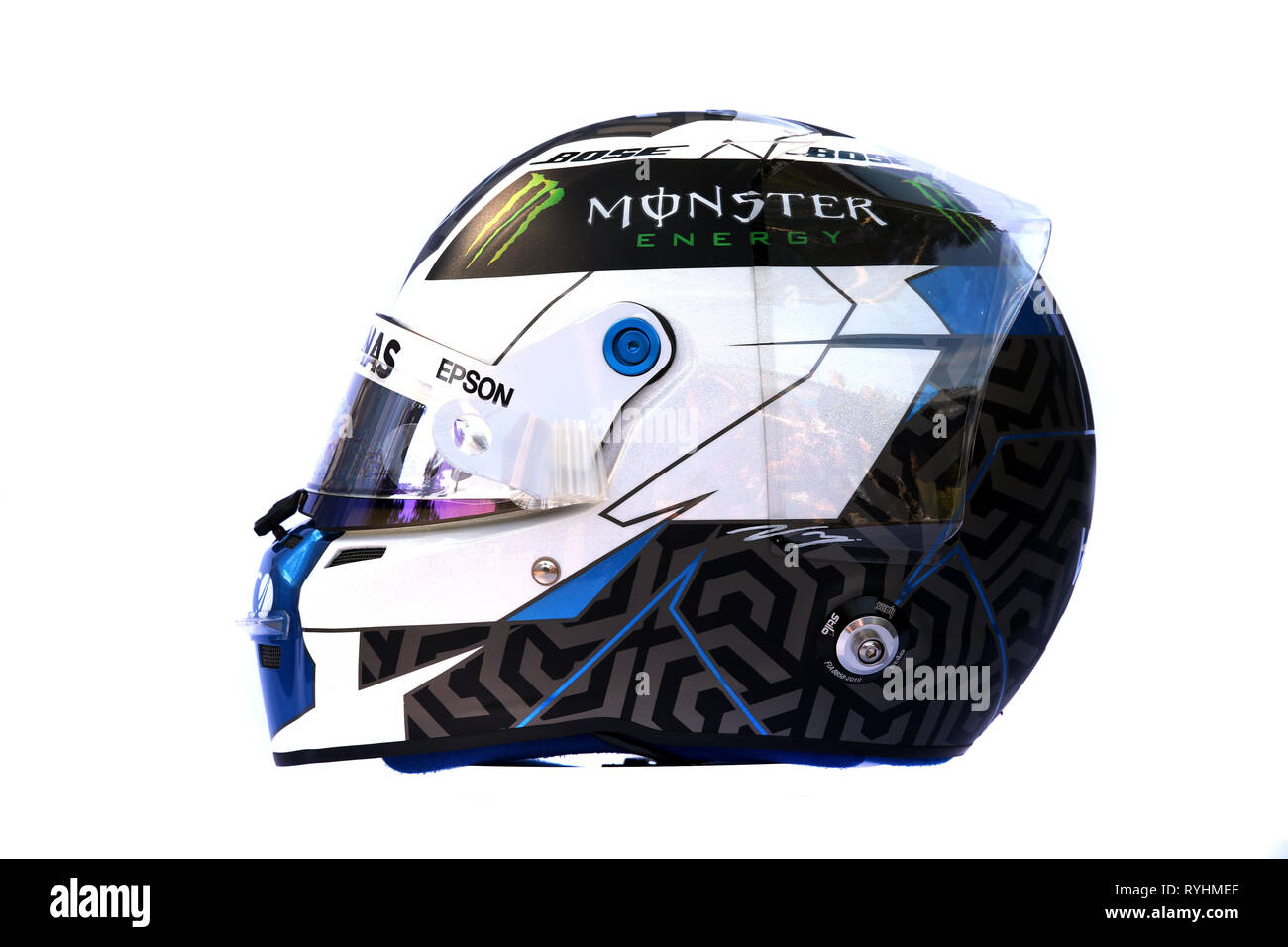 &#Xa9; Foto 4/LaPresse 14/03/2019 Melbourne, Australien Sport Formel 1 Grand Prix von Australien 2019 In der Pic: Der Helm von Valtteri Bottas (FIN) Mercedes AMG W 1 W010 Stockfoto