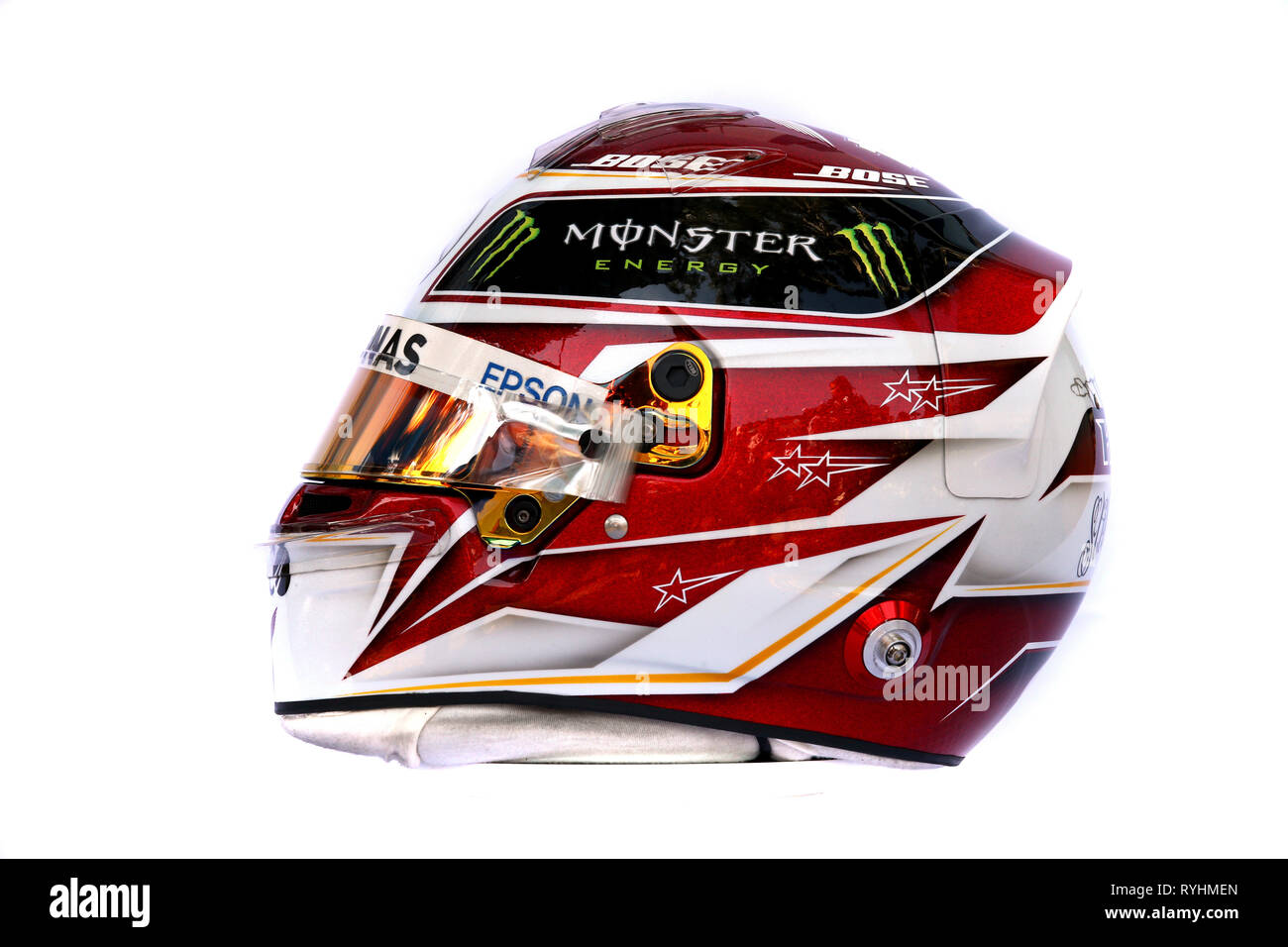 &#Xa9; Foto 4/LaPresse 14/03/2019 Melbourne, Australien Sport Formel 1 Grand Prix von Australien 2019 In der Pic: Der Helm von Lewis Hamilton (GBR) Mercedes AMG W 1 W 10. Stockfoto