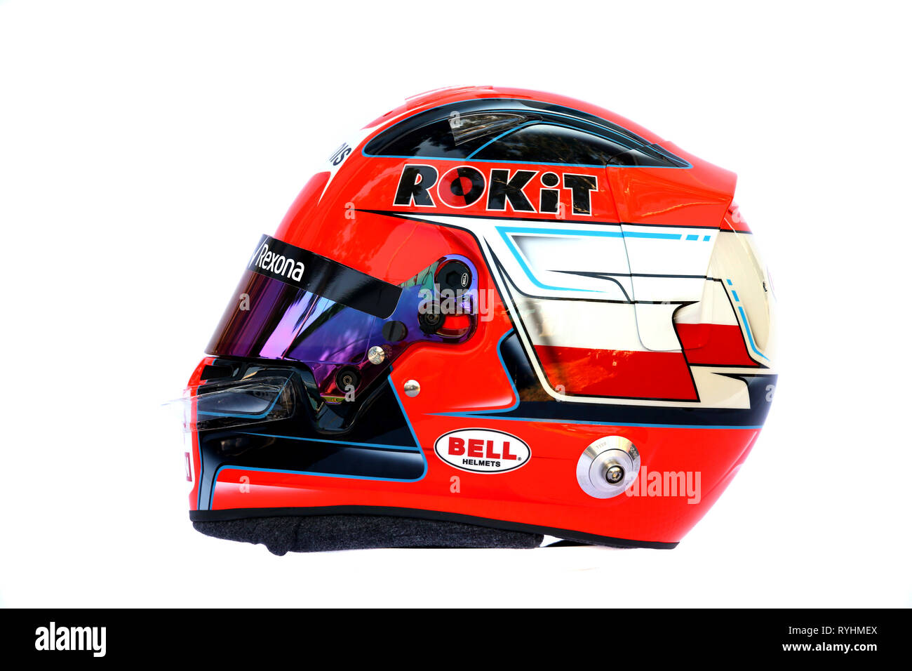 &#Xa9; Foto 4/LaPresse 14/03/2019 Melbourne, Australien Sport Formel 1 Grand Prix von Australien 2019 In der Pic: Der Helm von Robert Kubica (POL) Williams Racing FW 42 Stockfoto