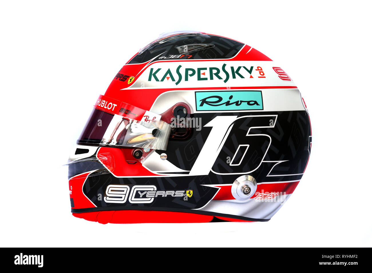 &#Xa9; Foto 4/LaPresse 14/03/2019 Melbourne, Australien Sport Formel 1 Grand Prix von Australien 2019 In der Pic: Der Helm von Charles Leclerc (MON) Scuderia Ferrari SF 90 Stockfoto