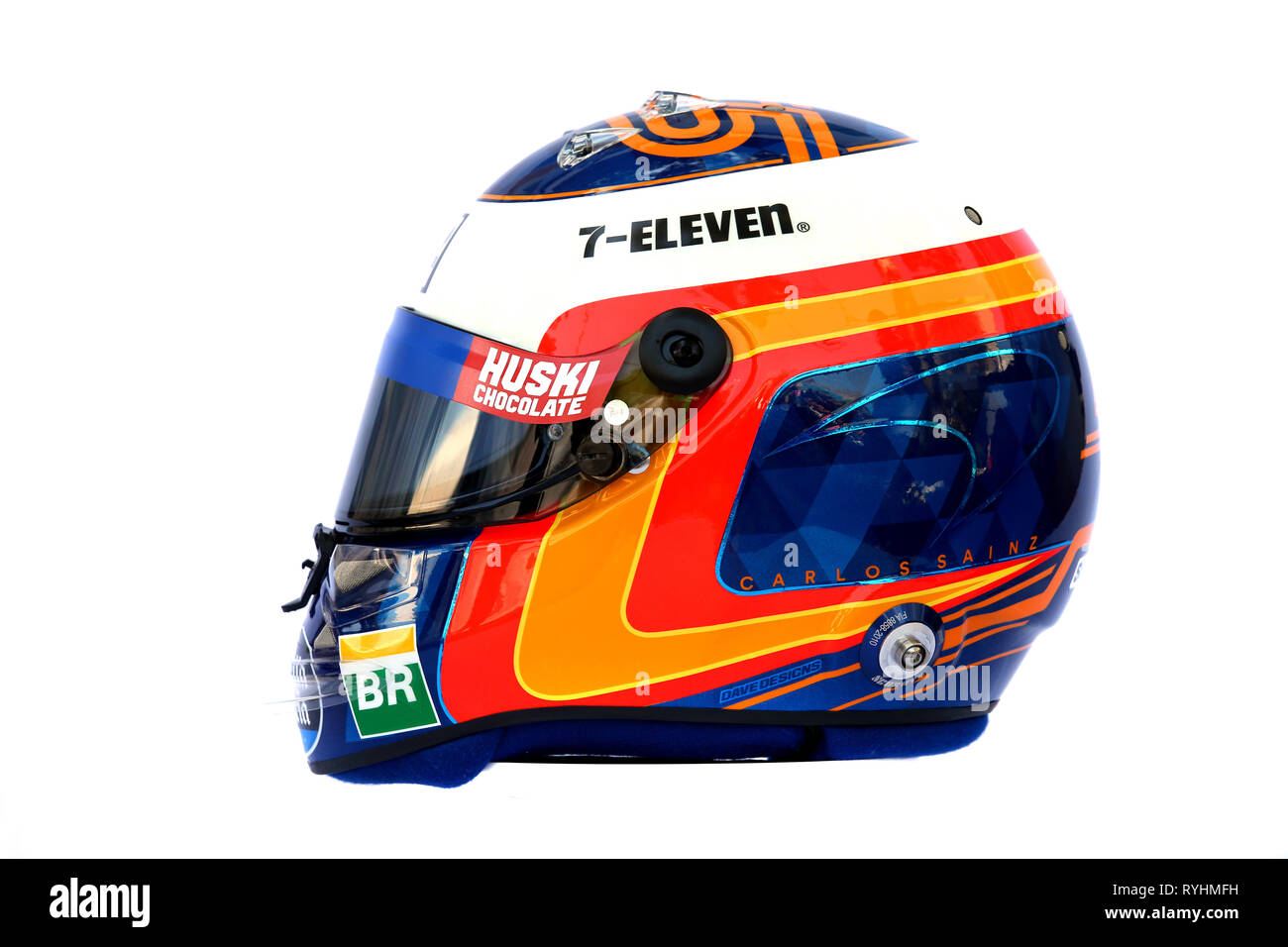 &#Xa9; Foto 4/LaPresse 14/03/2019 Melbourne, Australien Sport Formel 1 Grand Prix von Australien 2019 In der Pic: Der Helm von Carlos Sainz Jr (ESP) McLaren MCL 34 Stockfoto