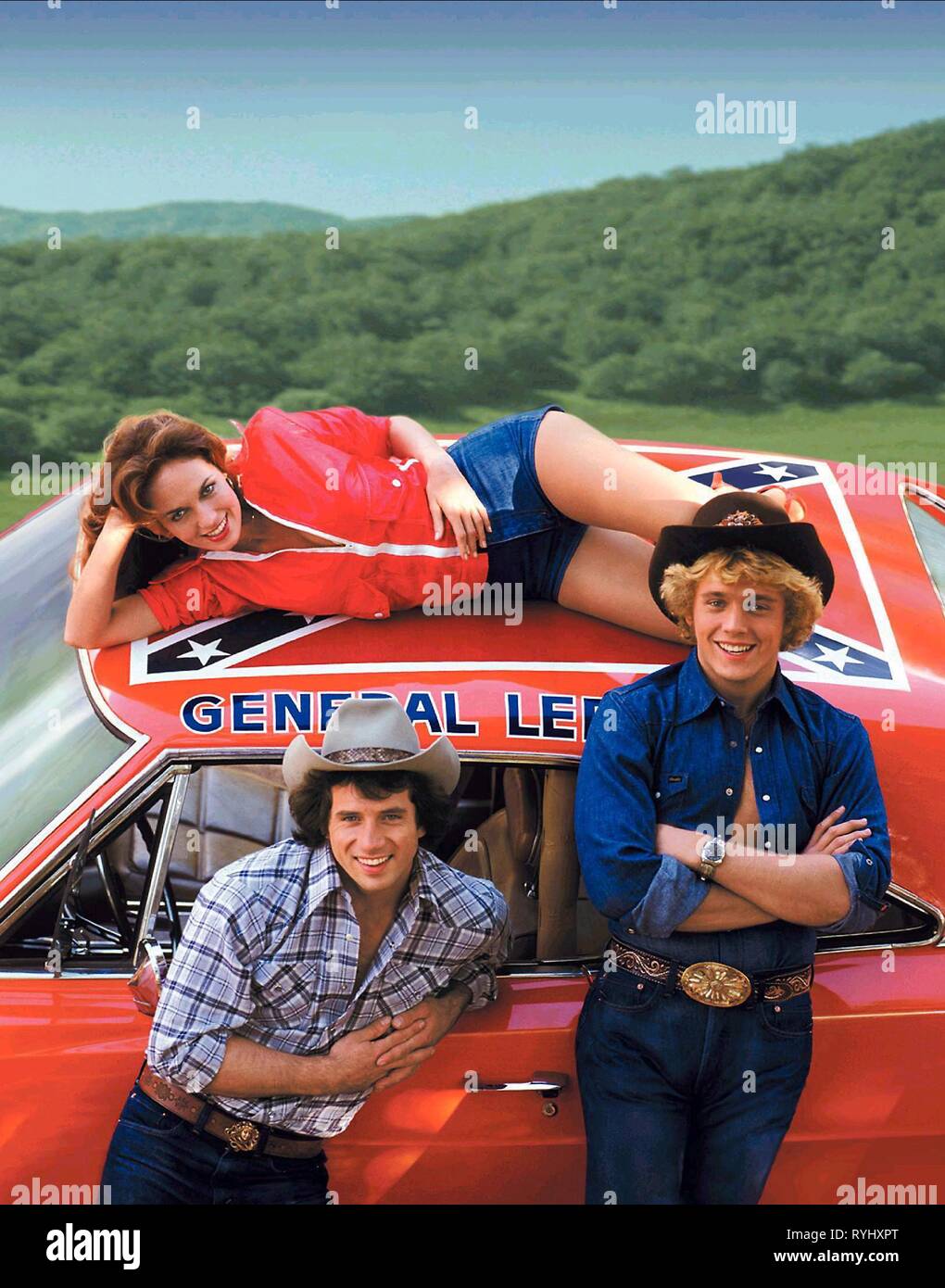 TOM WOPAT, Catherine Bach, John Schneider, die Herzöge von Hazzard, 1979 Stockfoto