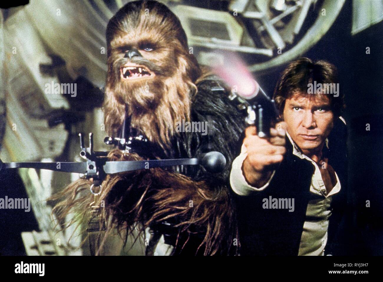 PETER MAYHEW, Harrison Ford, Star Wars: Episode IV - Eine neue Hoffnung, 1977 Stockfoto