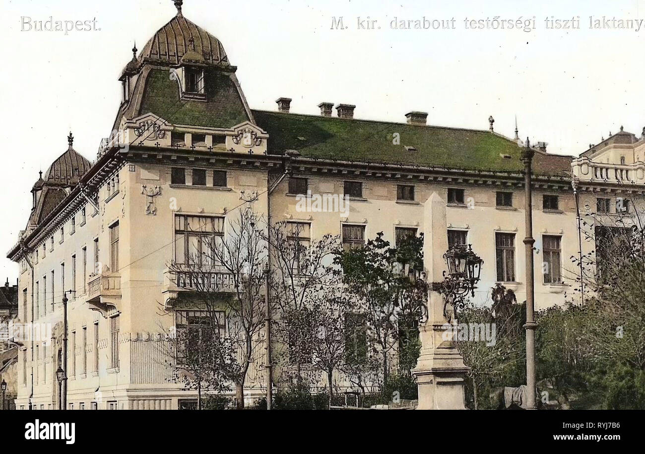 Österreichisch-ungarischen Armee Kaserne in Budapest, 1908, Budapest, M. Kir. darabout testörsegi tiszti laktanya, Ungarn Stockfoto