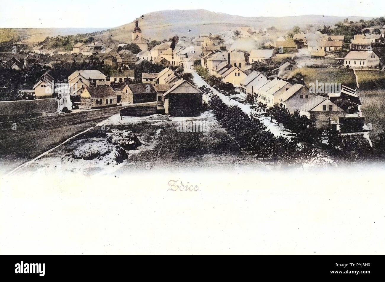 Zdice, Kirche der Geburt der Jungfrau Maria (zdice), 1899, Mittelböhmische Region Stockfoto